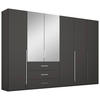 DREHTÜRENSCHRANK  in Graphitfarben  - Chromfarben/Graphitfarben, Design, Glas/Holzwerkstoff (301/223/60cm) - home24