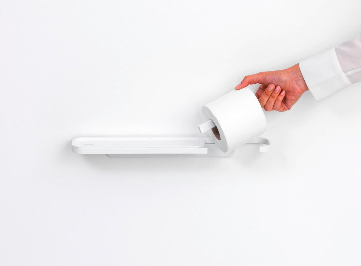 TOILETTENPAPIERHALTER - Weiß, Basics, Metall (42.1/4.4/8.9cm) - Brabantia