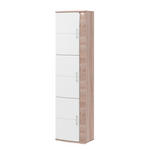 SCHRANK in Weiß, Eichefarben  - Eichefarben/Alufarben, Design, Holzwerkstoff/Metall (58,5/217,2/40,4cm) - Xora