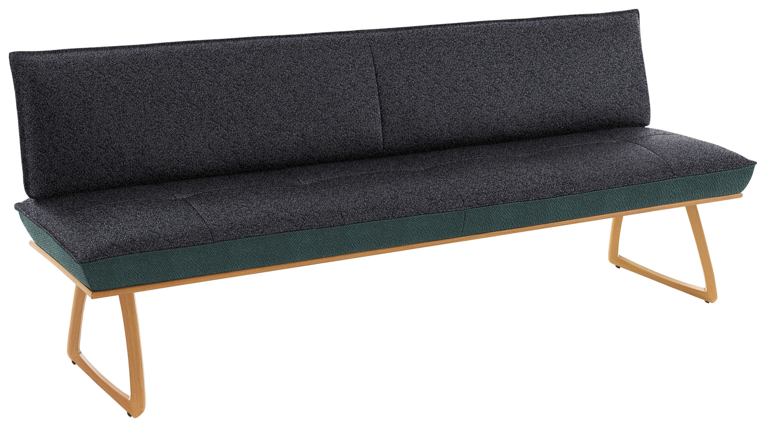 SITZBANK 214/88/66 cm  in Petrol, Dunkelgrau, Wildeiche  - Wildeiche/Eichefarben, Design, Holz/Textil (214/88/66cm) - Koinor
