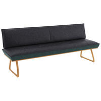 SITZBANK in Holz, Textil Petrol, Dunkelgrau, Wildeiche  - Wildeiche/Eichefarben, Design, Holz/Textil (194/88/66cm) - Koinor