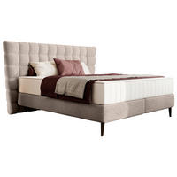 BOXSPRINGBETT 180/200 cm  in Taupe  - Taupe/Schwarz, Design, Holz/Holzwerkstoff (180/200cm) - home24
