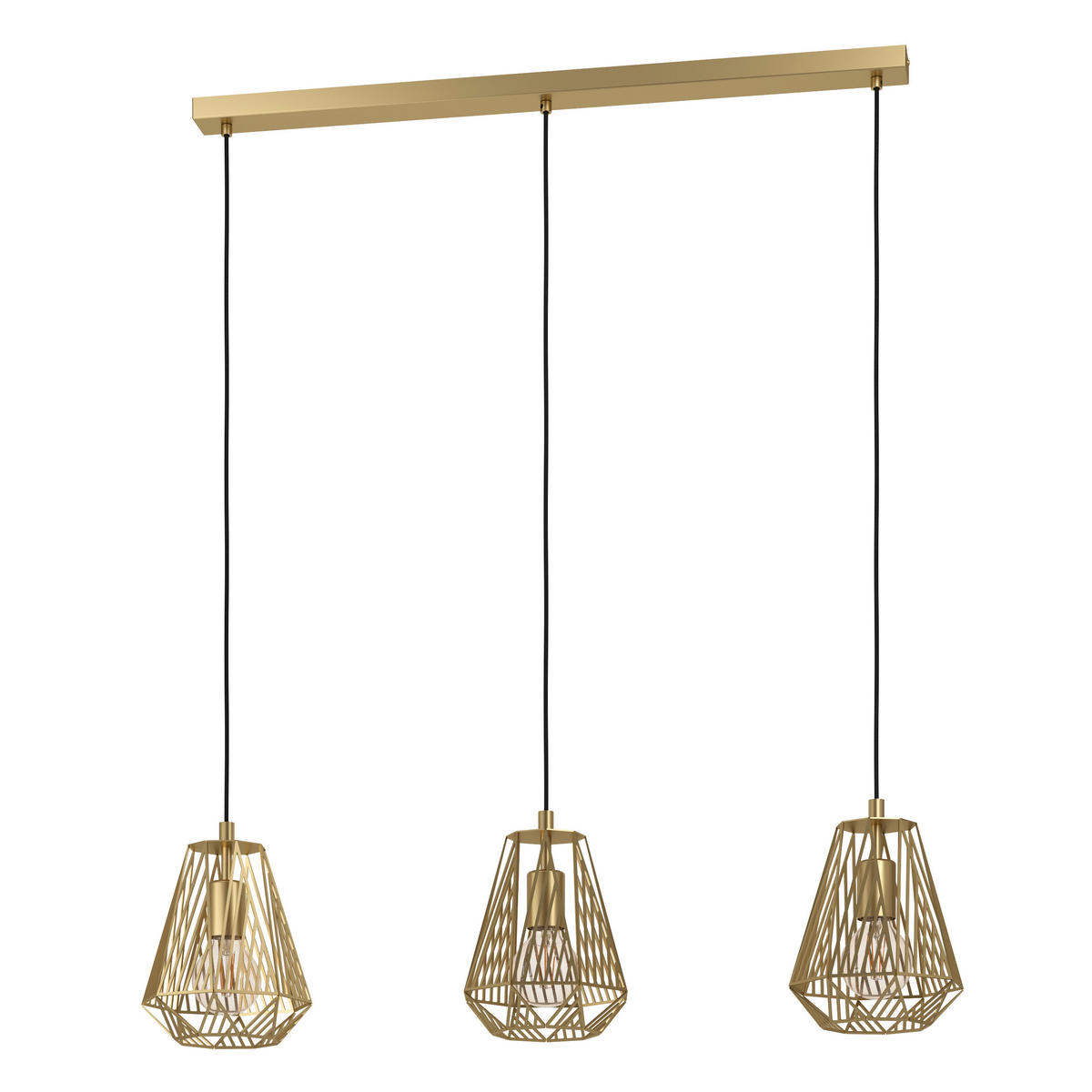 VISEČA SVETILKA  Stype   96/20/110 cm        3X40 W E27 - barve medenine, Trend, kovina (96/20/110cm)
