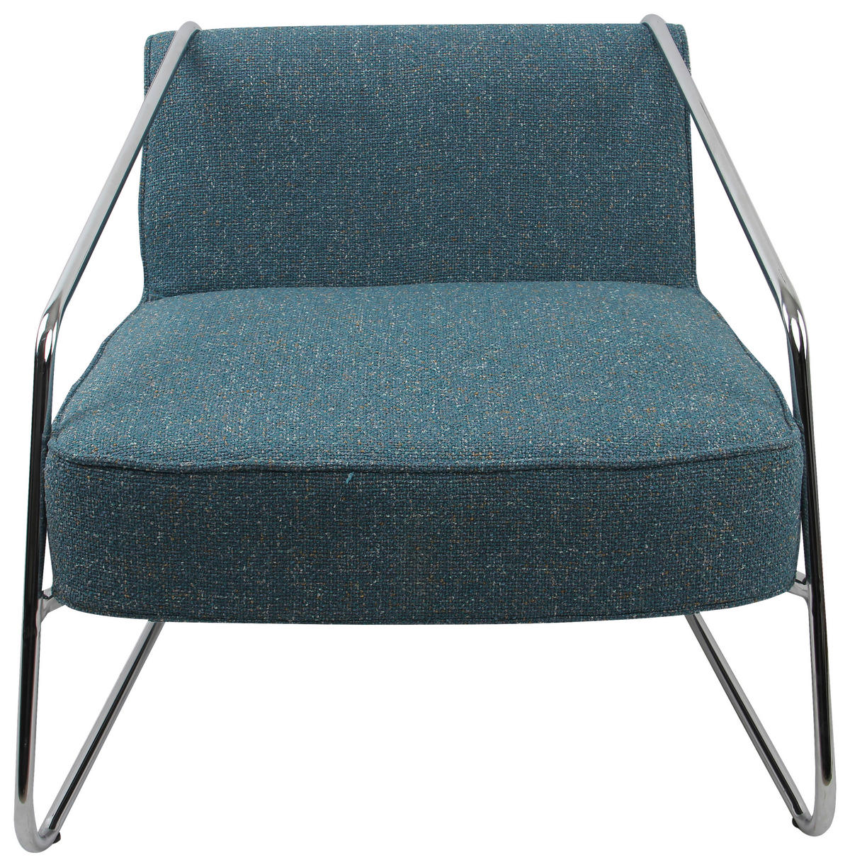 DESIGNSESSEL in Webstoff Blau  - Chromfarben/Blau, MODERN, Textil/Metall (62/85/65cm) - Livetastic