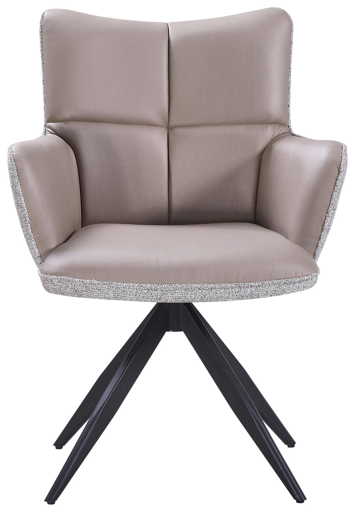 STOLICA S NASLONOM ZA RUKE  crna, taupe, bež  metal, tekstil      - bež/crna, Moderno, metal/tekstil (65/90/64cm) - Livetastic