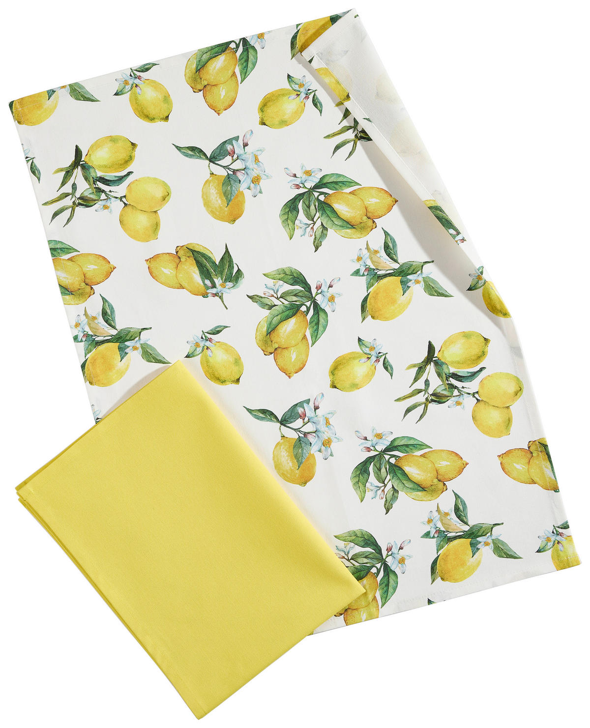 GESCHIRRTUCH-SET 2-teilig Gelb, Weiß  - Gelb/Weiß, Natur, Textil (50/70cm) - Esposa