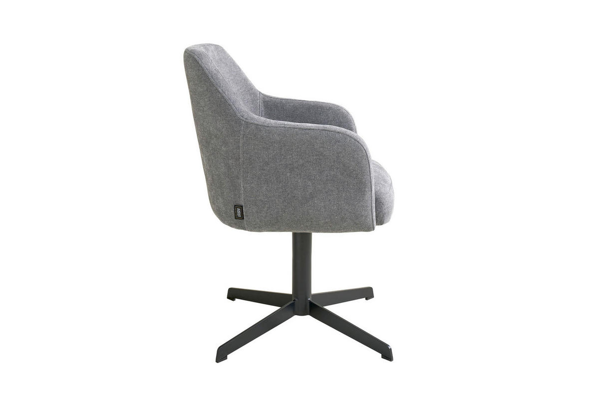 ARMLEHNSTUHL  Sitzfläche 360° drehbar Webstoff  Grau  - Schwarz/Grau, MODERN, Textil/Metall (59/86/63cm) - Schöner Wohnen
