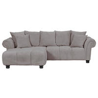 ECKSOFA Grau Plüsch  - Dunkelbraun/Grau, KONVENTIONELL, Holz/Textil (190/288cm) - Carryhome