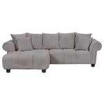 ECKSOFA  in Plüsch Grau  190/288 cm  - Dunkelbraun/Grau, KONVENTIONELL, Holz/Textil (190/288cm) - Carryhome