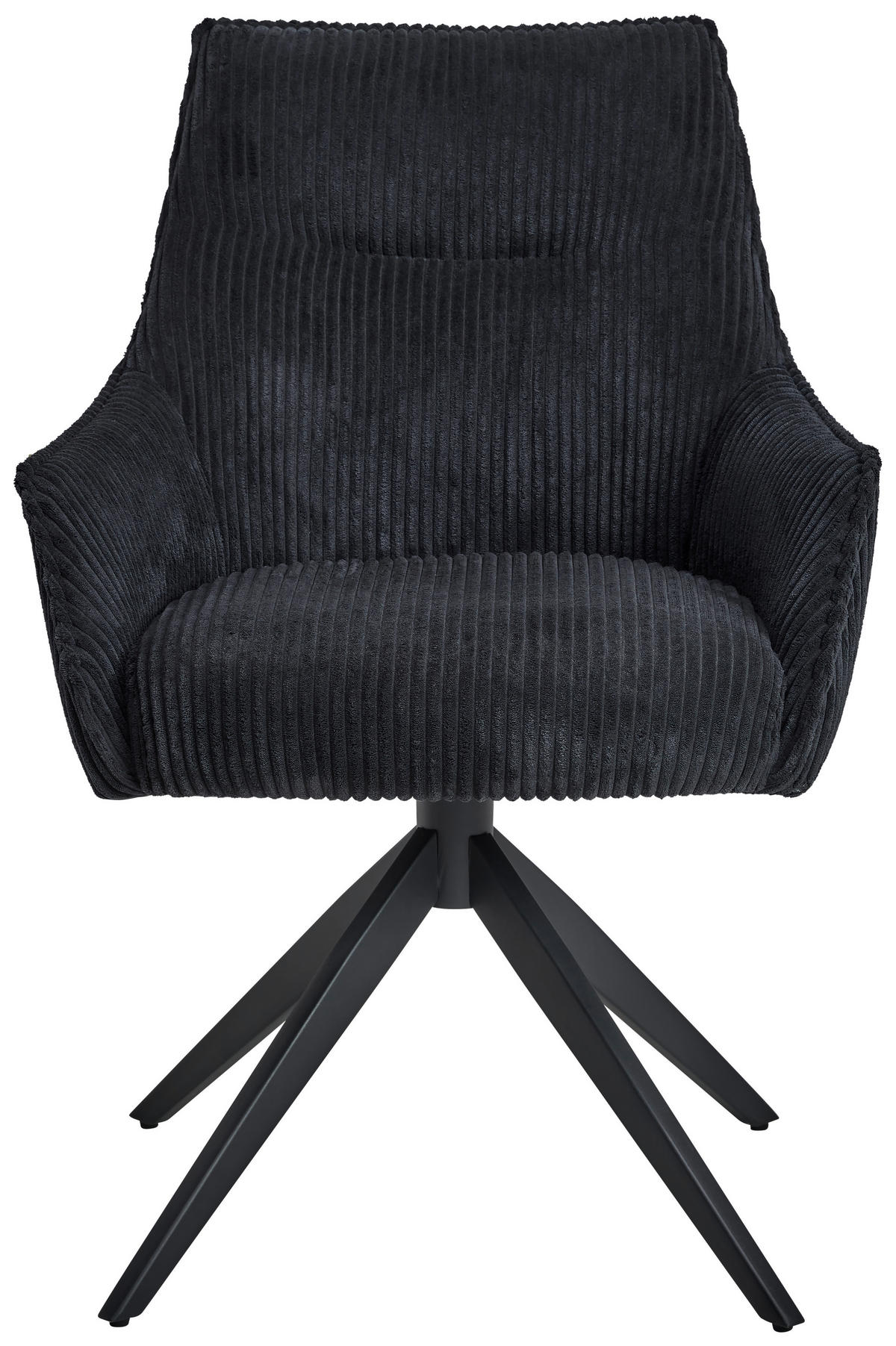 ARMLEHNSTUHL  in Eisen Cord  - Schwarz, LIFESTYLE, Textil/Metall (61/87/65cm) - MID.YOU