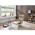 RELAXSESSEL in Leder Ecru  - Ecru/Edelstahlfarben, Design, Leder/Metall (70/124/85cm) - Cantus