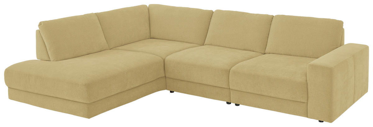 ECKSOFA in Chenille, Jacquard Honig  - Schwarz/Honig, Design, Kunststoff/Textil (242/316cm) - Niels Andersson