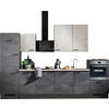 KÜCHENLEERBLOCK 340 cm   in Graphitfarben, Weiß  - Schwarz/Graphitfarben, Design, Holzwerkstoff/Metall (340cm) - Xora