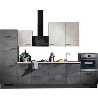 KÜCHENLEERBLOCK 340 cm   in Graphitfarben, Weiß  - Schwarz/Graphitfarben, Design, Holzwerkstoff/Metall (340cm) - Xora