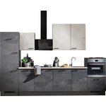 KÜCHENLEERBLOCK 340 cm   in Graphitfarben  - Schwarz/Graphitfarben, Design, Holzwerkstoff/Metall (340cm) - Xora