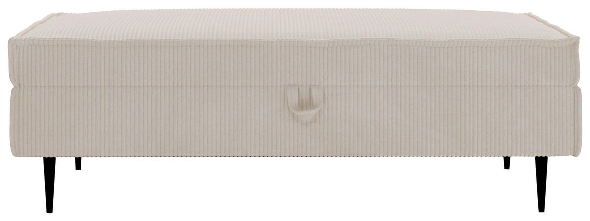 HOCKER in Textil Beige  - Beige/Schwarz, Design, Textil/Metall (135/45/75cm) - Livetastic