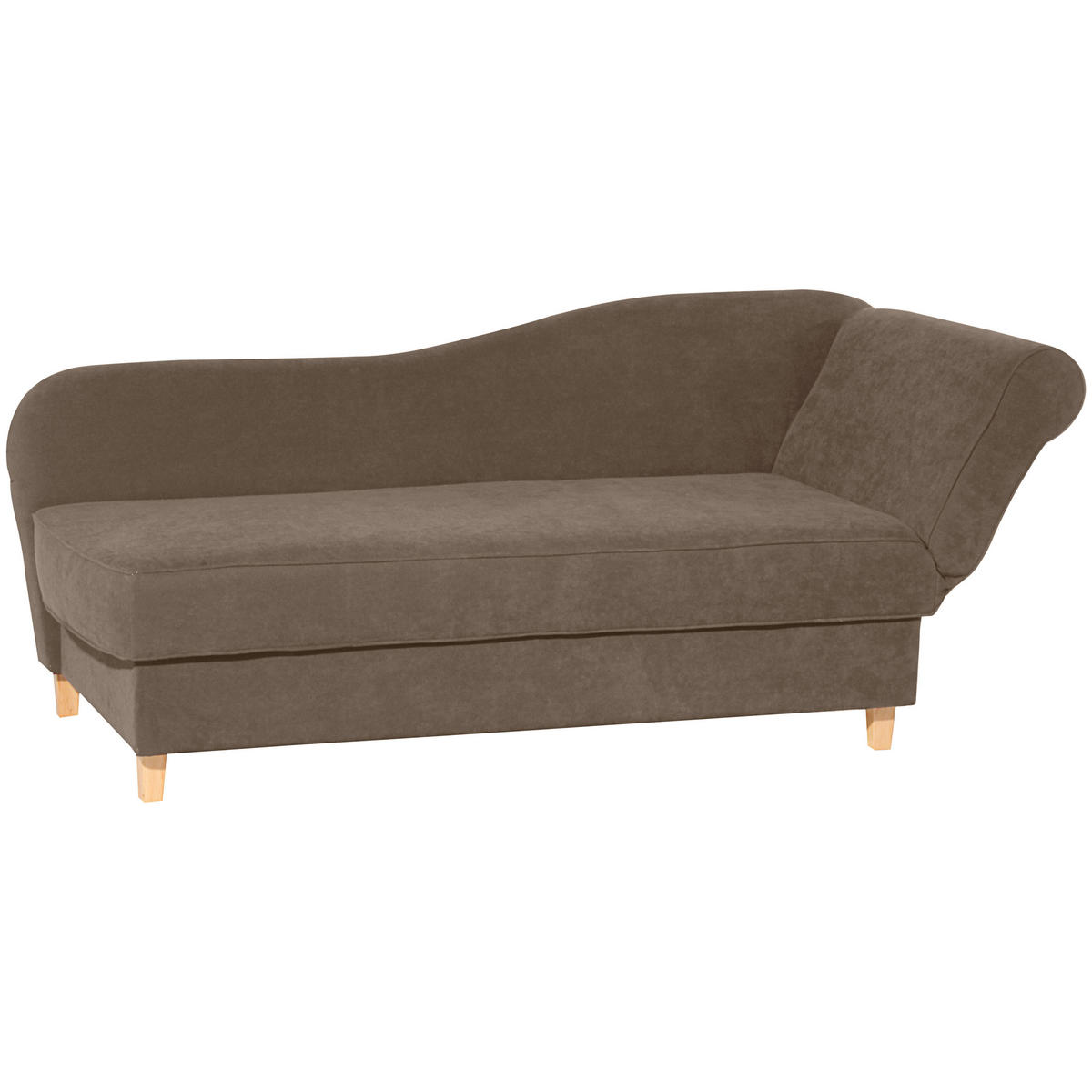 RÉCAMIERE in Velours Sahara  - Hellbraun/Buchefarben, Design, Holz/Textil (190/88/82cm) - Max Winzer
