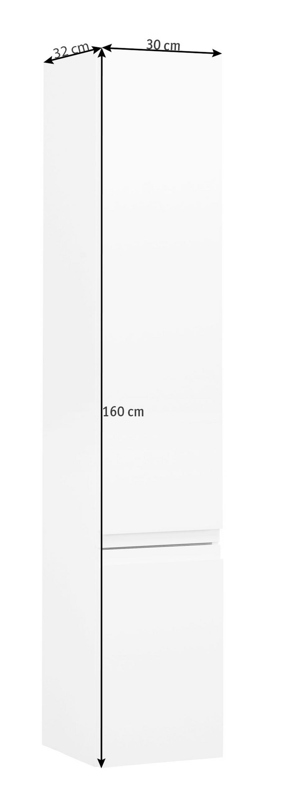 HÖGSKÅP30/160/32 cm  - vit, Design, trämaterial/glas (30/160/32cm)