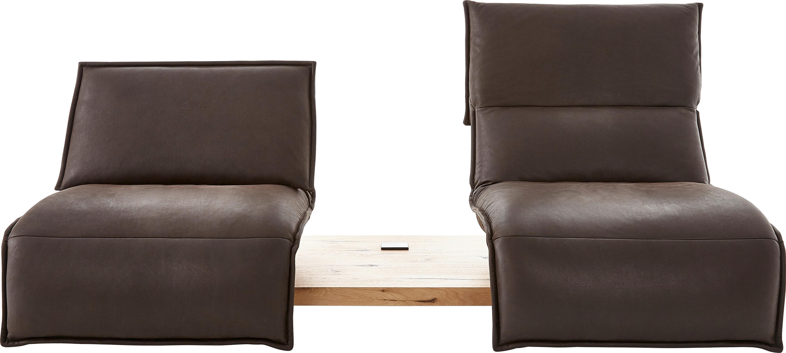 Koinor SEDACÍ SOUPRAVA, dřevo, kůže, hnědá