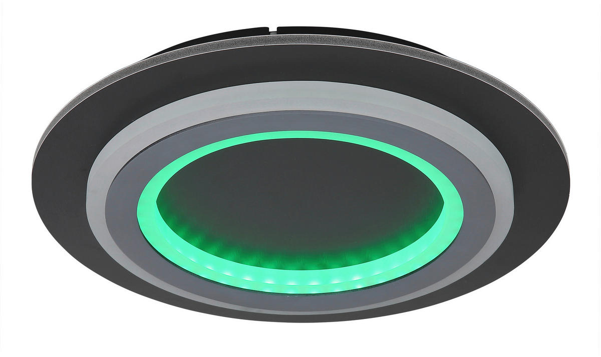 LED-DECKENLEUCHTE 34/5,5 cm   - Opal/Hellgrau, Design, Kunststoff/Metall (34/5,5cm) - Globo