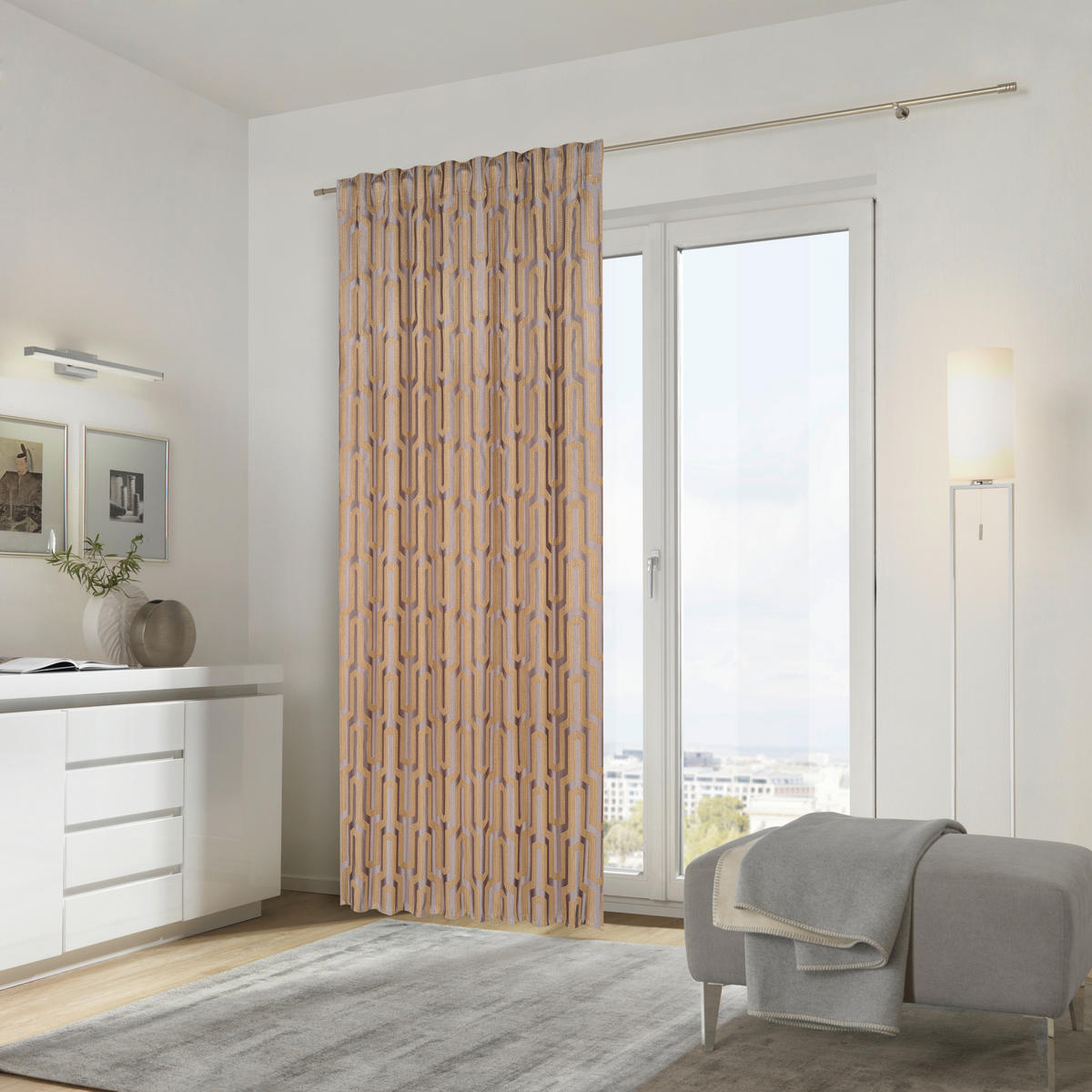 FERTIGVORHANG  blickdicht  140/245 cm   - Taupe/Goldfarben, Design, Textil (140/245cm) - Dieter Knoll