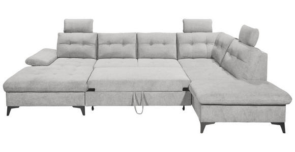 WOHNLANDSCHAFT Grau Webstoff  - Schwarz/Grau, KONVENTIONELL, Kunststoff/Textil (170/324/218cm) - Carryhome