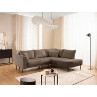 ECKSOFA Mauris in Chenille Taupe Rückenkissen  233/200 cm  - Taupe/Schwarz, Design, Kunststoff/Textil (233/200cm) - Livetastic