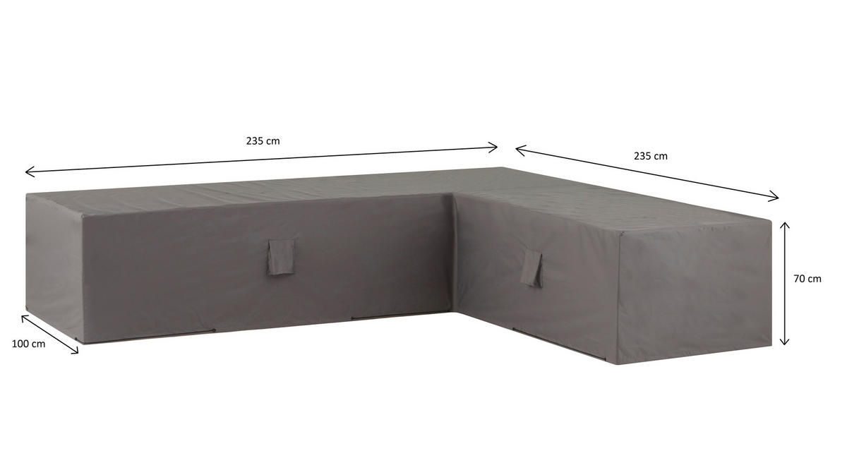 SCHUTZHÜLLE  - Grau, Basics, Kunststoff (235/235/70cm)
