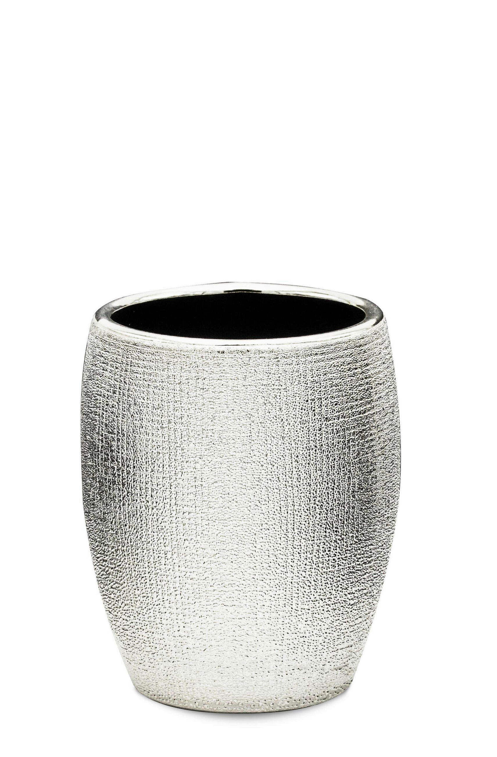 ZAHNPUTZBECHER Keramik  - Silberfarben, Basics, Keramik (8,3/9,9/8,3cm) - Sadena