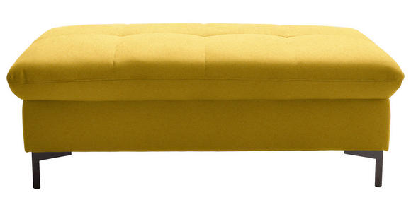 HOCKER in Textil Currygelb - Currygelb/Schwarz, Design, Textil (124/46/68cm) - Xora
