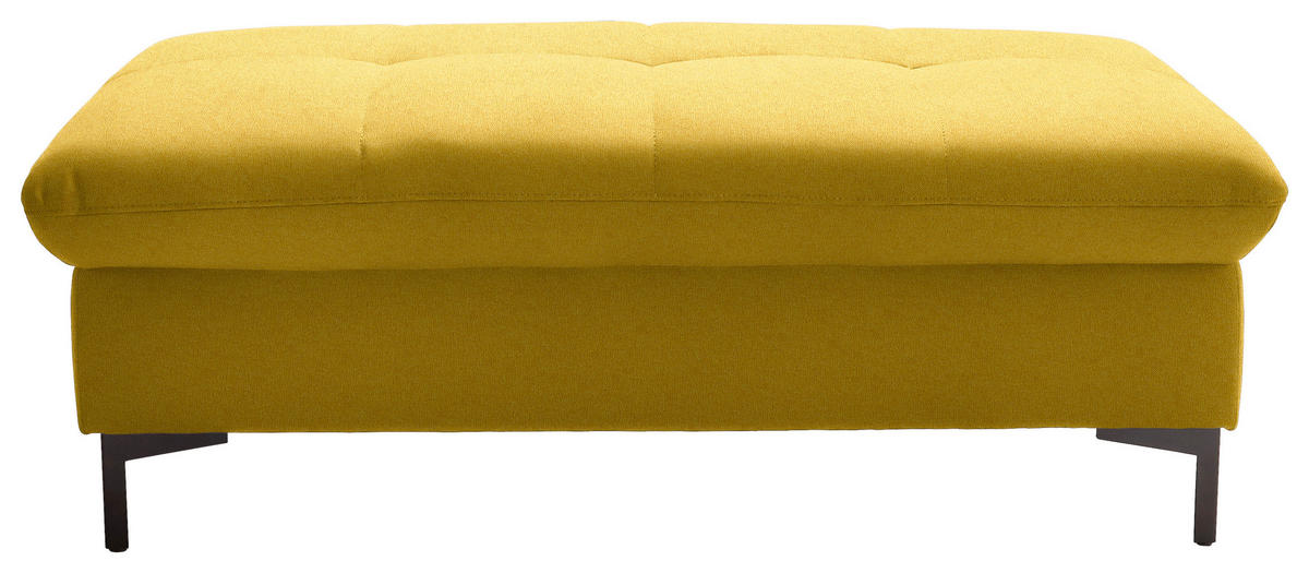 HOCKER in Textil Currygelb  - Currygelb/Schwarz, Design, Textil (124/46/68cm) - Xora