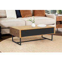 DOHÁNYZÓASZTAL fa, fém, faalapú anyag 110/60/40 cm   - natúr/fekete, Design, faalapú anyag/fa (110/60/40cm) - MID.YOU