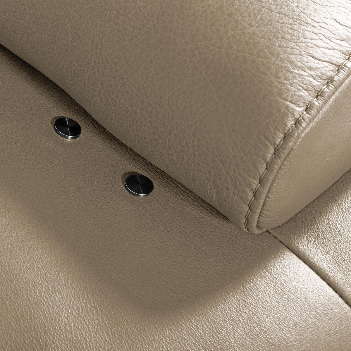 ECKSOFA Creme Echtleder  - Creme/Schwarz, Design, Leder/Metall (237/306cm) - Livetastic