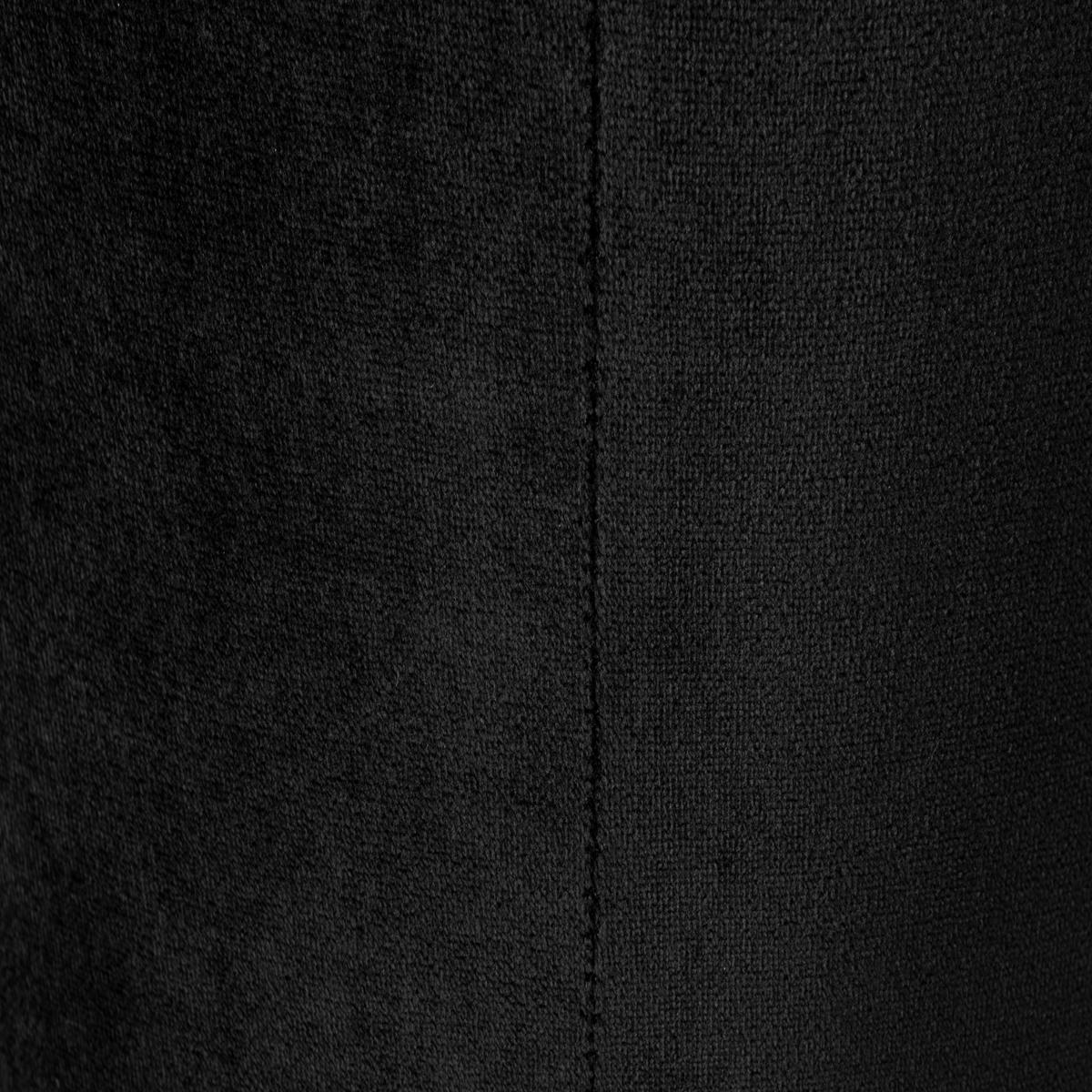 HOCKER Samt Schwarz, Goldfarben  - Goldfarben/Schwarz, Trend, Textil/Metall (35/42/35cm) - Xora
