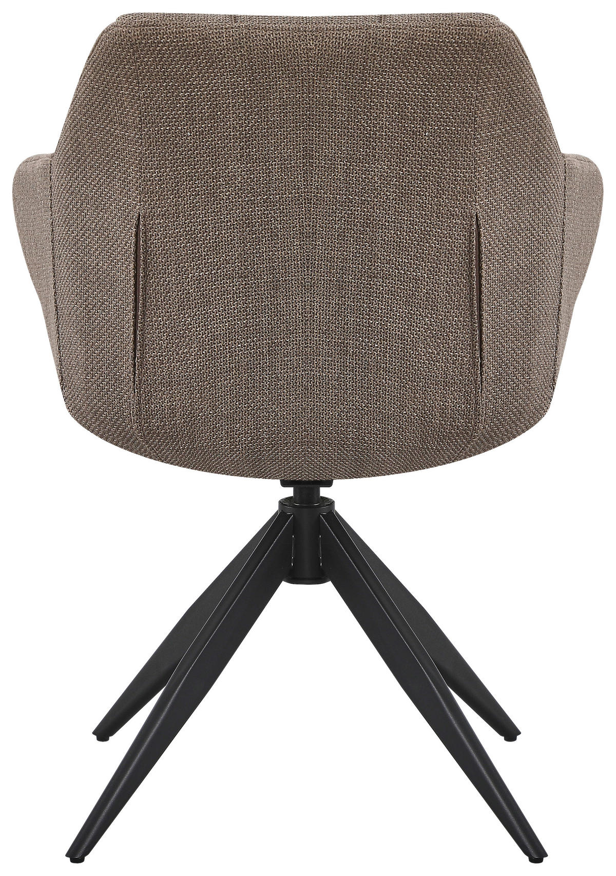 ARMLEHNSTUHL  Sitzfläche 360° drehbar, automatische Rückholfunktion Webstoff  Schwarz, Taupe  - Taupe/Schwarz, Design, Textil/Metall (62/83/61cm) - Novel