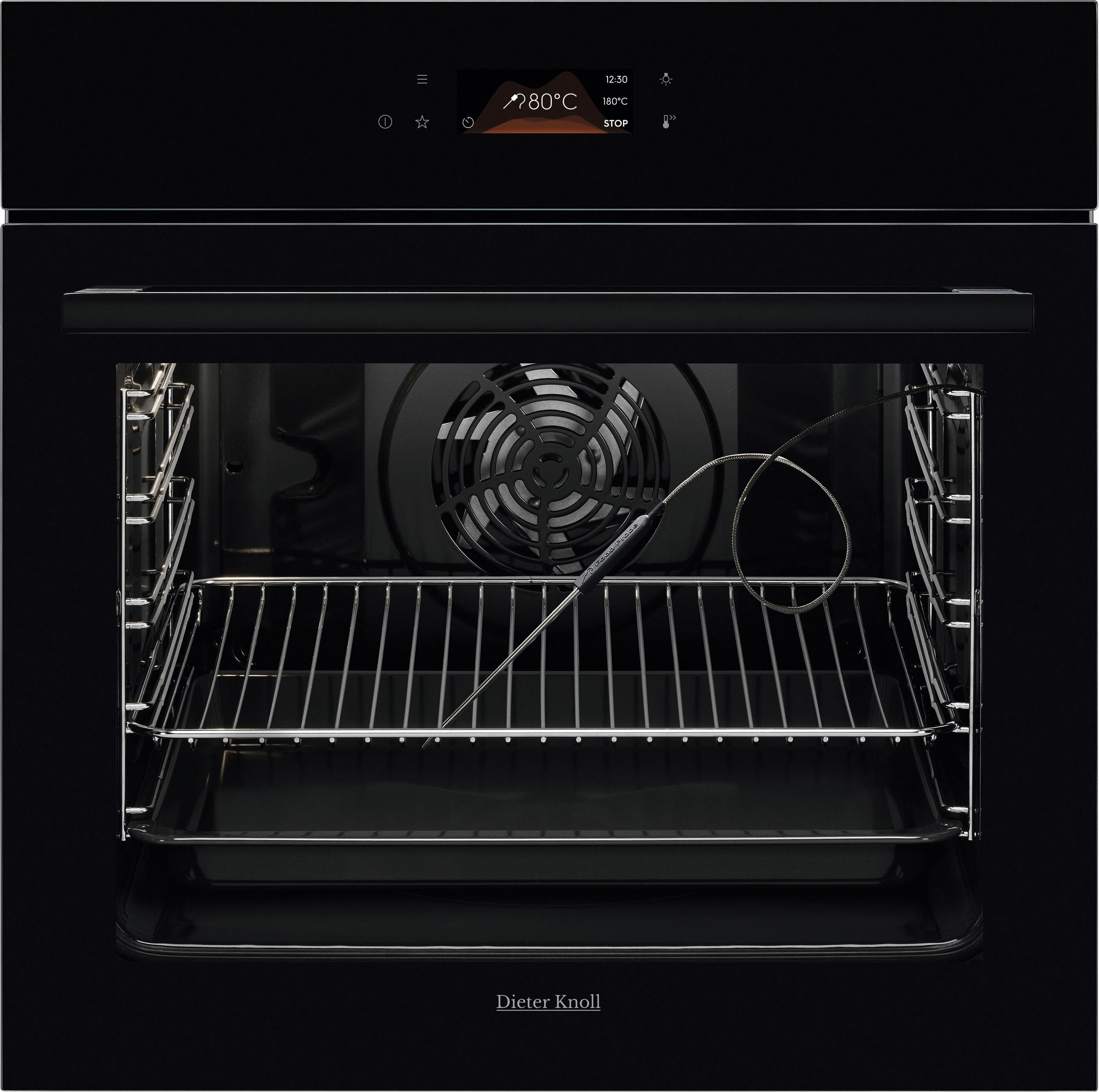 EINBAUBACKOFEN DKP39906BK  - Schwarz, Basics, Glas/Metall (59,4/59,4/56,9cm) - Dieter Knoll