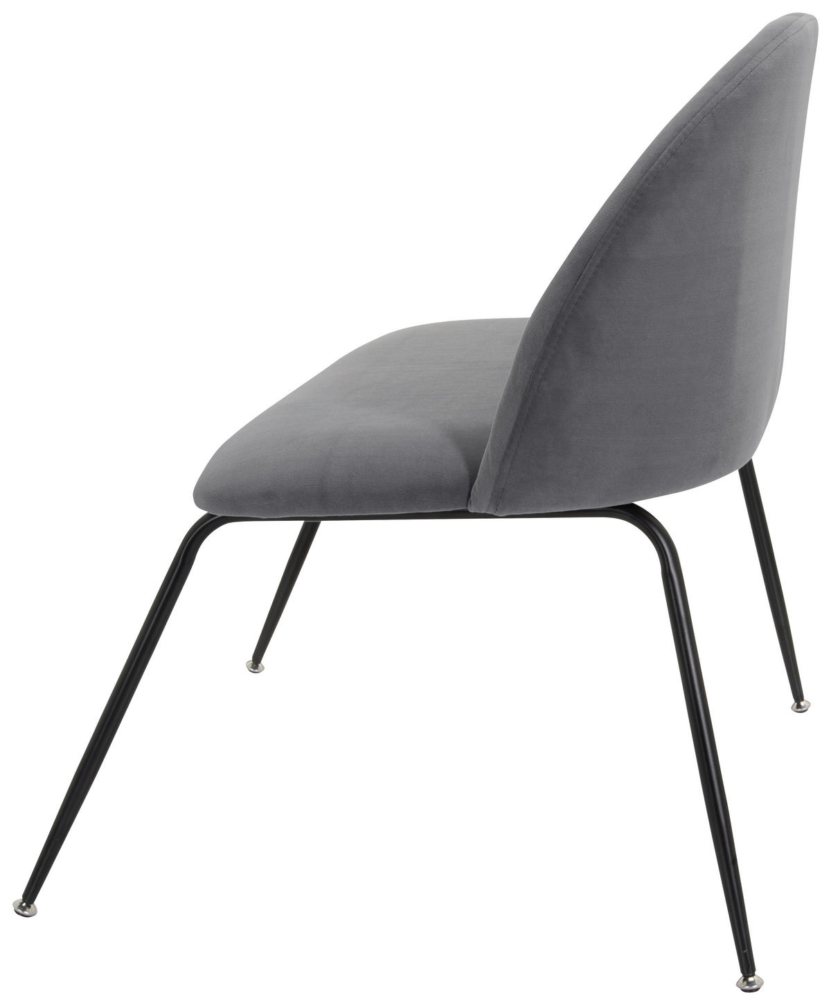 STUHL  in Samt Textil  - Schwarz/Grau, Basics, Textil/Metall (72/80/65cm) - MID.YOU
