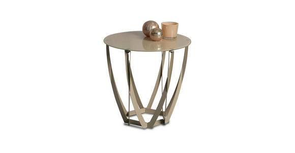 BEISTELLTISCH 50/50/50 cm Creme rund  - Creme, Basics, Glas/Metall (50/50/50cm) - Xora