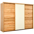 SCHWEBETÜRENSCHRANK 285/216/70 cm 3-türig Champagner, Wildeiche  - Wildeiche/Champagner, Design, Glas/Holz (285/216/70cm) - Linea Natura