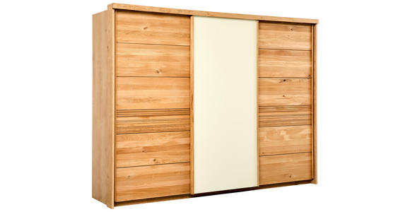 SCHWEBETÜRENSCHRANK 285/216/70 cm 3-türig Champagner, Wildeiche  - Wildeiche/Champagner, Design, Glas/Holz (285/216/70cm) - Linea Natura