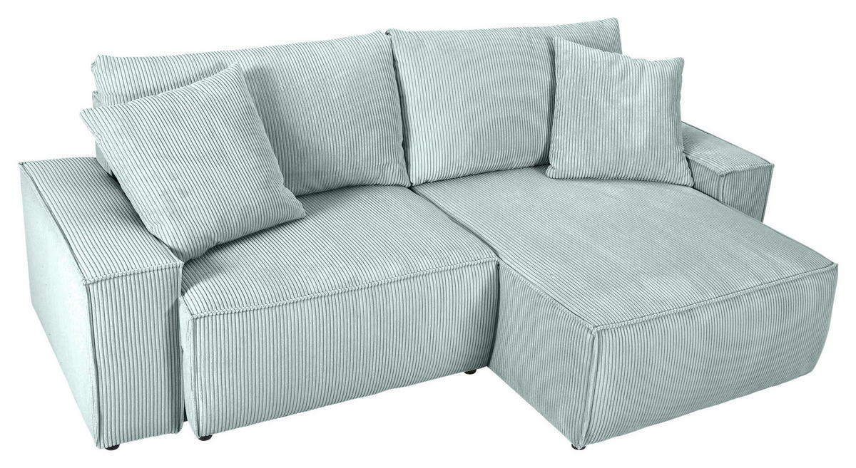 HÖRNSOFFA i manchester mintgrön  - mintgrön/svart, Klassisk, textil/plast (250/153cm) - MID.YOU