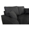 2-SITZER-SOFA in Lederlook Grau - Schwarz/Grau, KONVENTIONELL, Holz/Textil (164/96/86cm) - Carryhome