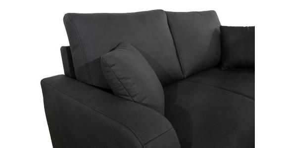 2-SITZER-SOFA in Lederlook Grau - Schwarz/Grau, KONVENTIONELL, Holz/Textil (164/96/86cm) - Carryhome