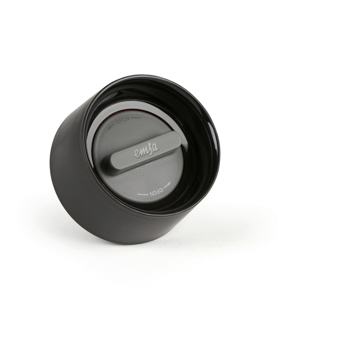 THERMOBECHER TRAVEL MUG COMPACT 0,3 L  - Schwarz, Basics, Kunststoff/Metall (7,2/15cm) - Emsa