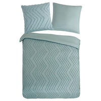 BETTWÄSCHE Zigzag Mikrofaser 155/220 cm  - Jadegrün, Basics, Textil (155/220cm)