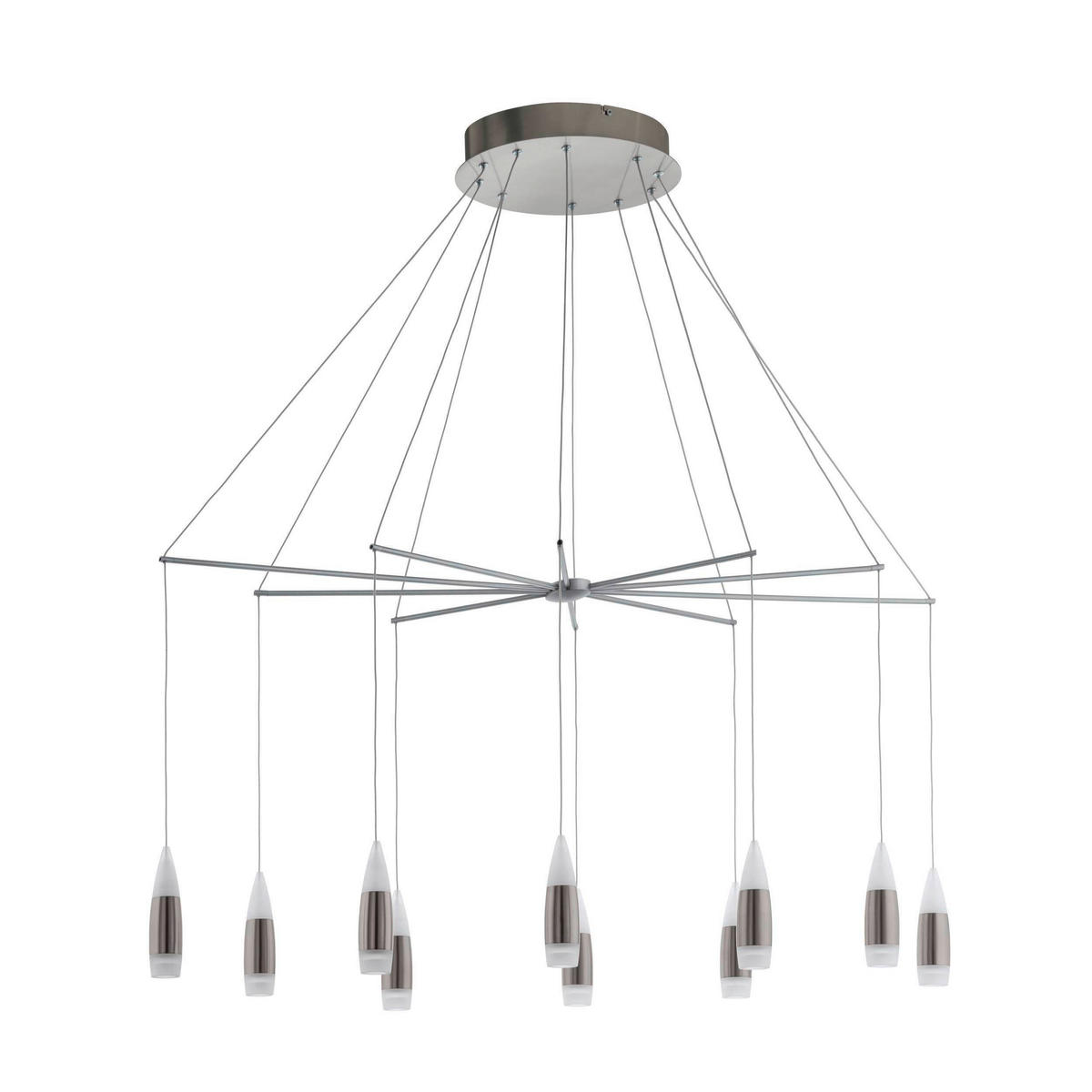 HÄNGELEUCHTE 135/41,5/110 cm    - Weiss/Nickelfarben, Design, Kunststoff/Metall (135/41,5/110cm) - Eglo