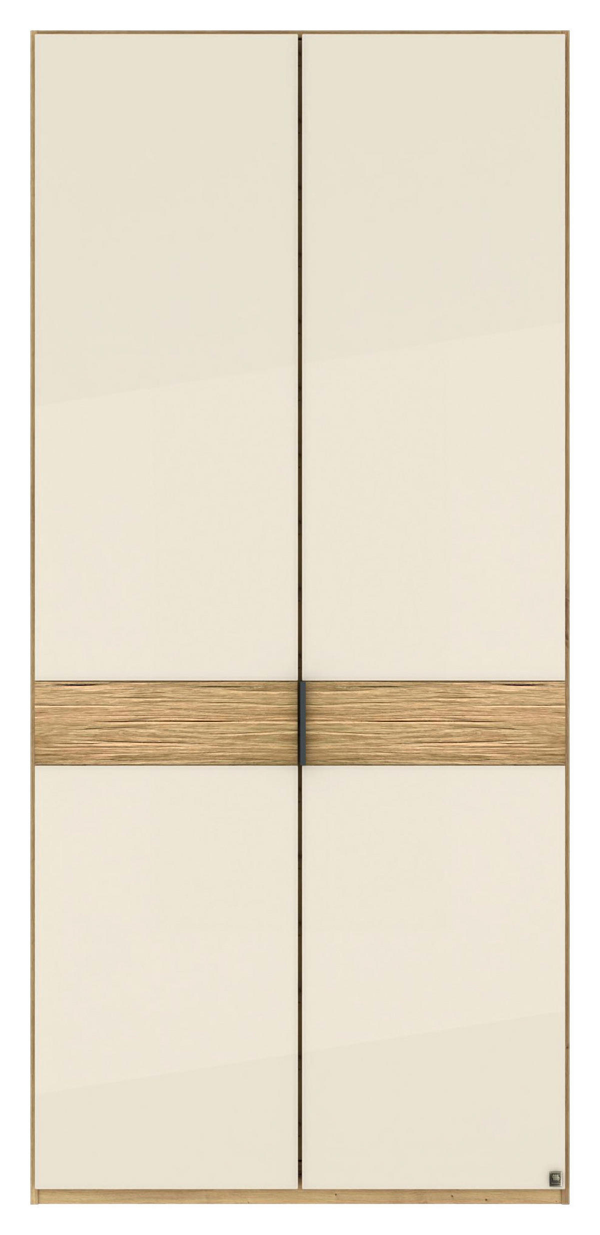 DREHTÜRENSCHRANK 100/216/58 cm,  in Champagner, Eiche Bianco, 2 Tür(en)  - Schieferfarben/Eiche Bianco, Design, Glas/Holz (100/216/58cm) - Musterring