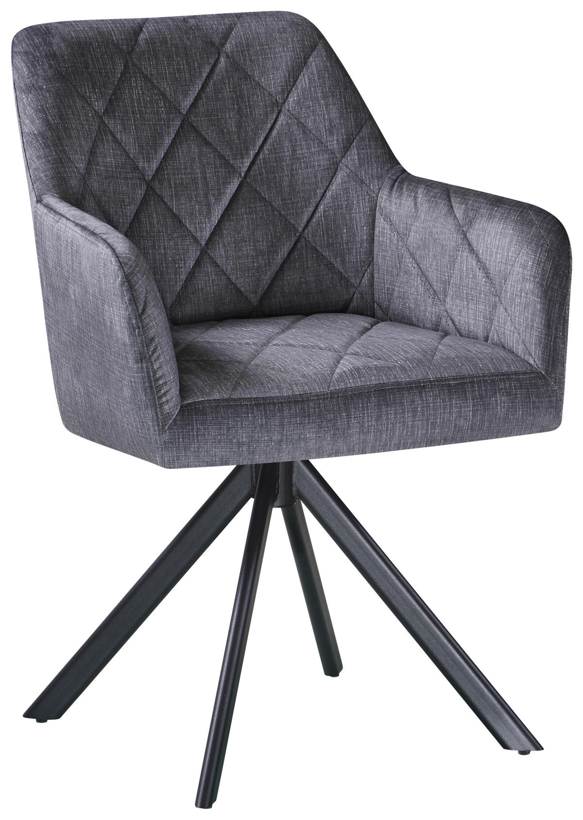 NASLANJAČ, kovina, tekstil antracit, črna  - črna/antracit, Design, kovina/tekstil (60/87/58cm) - Carryhome