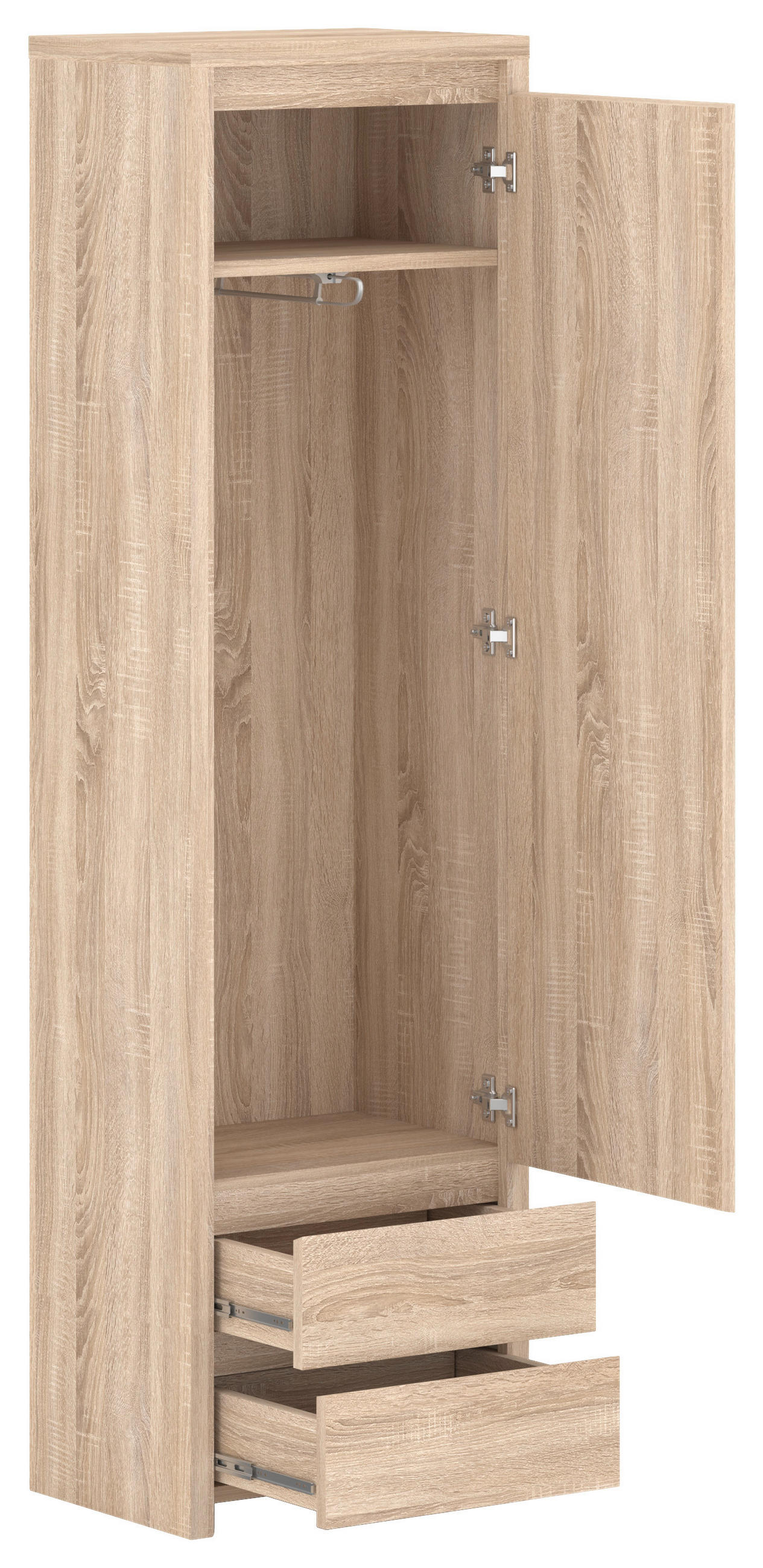 GARDEROBENSCHRANK 56/201/41 cm  - Sonoma Eiche, Design, Glas/Holzwerkstoff (56/201/41cm) - MID.YOU