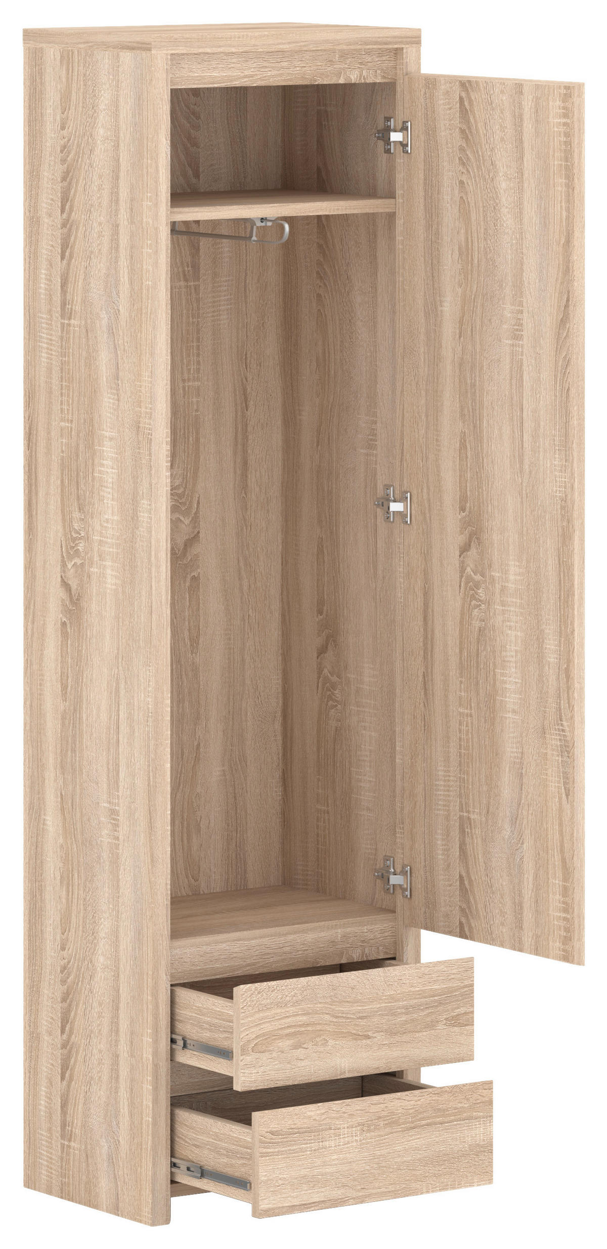 GARDEROBENSCHRANK  in 56/201/41 cm  - Sonoma Eiche, Design, Glas/Holzwerkstoff (56/201/41cm) - MID.YOU